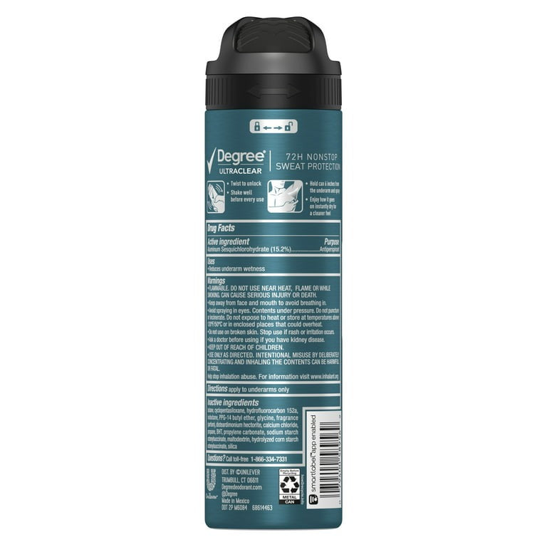 Degree Men 72H Antiperspirant Deodorant Dry Spray Black, 3.8 oz