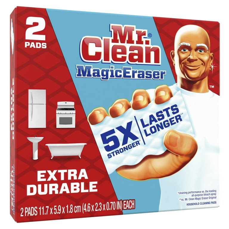 Mr. Clean Magic Eraser Extra Durable, Cleaning Pads with Durafoam, 2 Ct