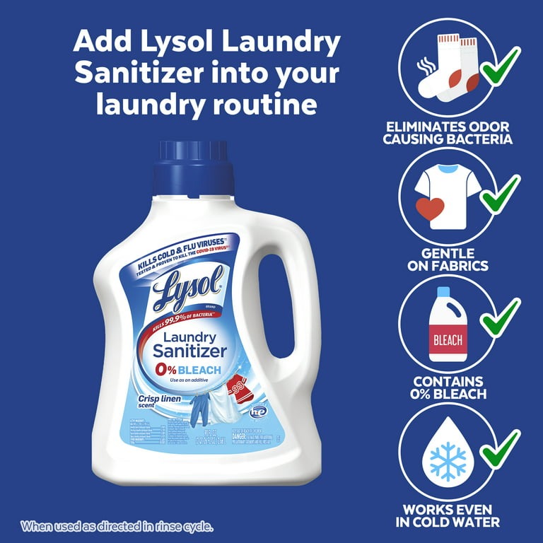 Lysol Laundry Sanitizer, Crisp Linen, 90 Oz, Tested & Proven to Kill COVID-19 Virus, Packaging May Vary