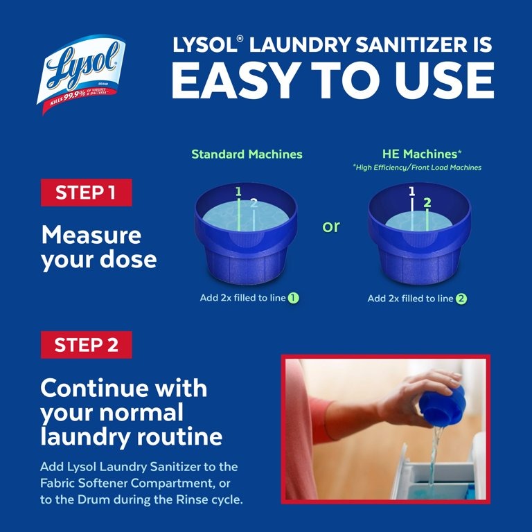 Lysol Laundry Sanitizer, Crisp Linen, 90 Oz, Tested & Proven to Kill COVID-19 Virus, Packaging May Vary