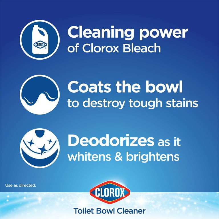 Clorox Toilet Bowl Cleaner Bleach, Rain Clean, 24 fl oz, 2 Pack