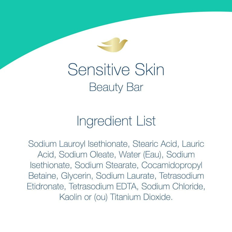 Dove Beauty Bar Sensitive Skin More Moisturizing Than Bar Soap, 3.75 oz, 2 Bars