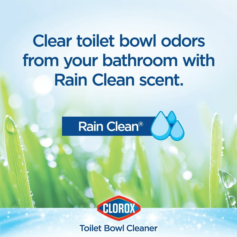 Clorox Toilet Bowl Cleaner Bleach, Rain Clean, 24 fl oz, 2 Pack
