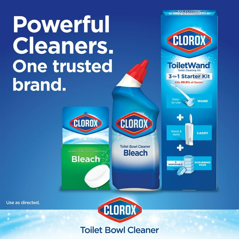 Clorox Toilet Bowl Cleaner Bleach, Rain Clean, 24 fl oz, 2 Pack