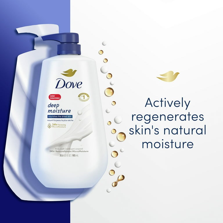 Dove Deep Moisture Liquid Body Wash with Pump Nourishing for Dry Skin 30.6 oz