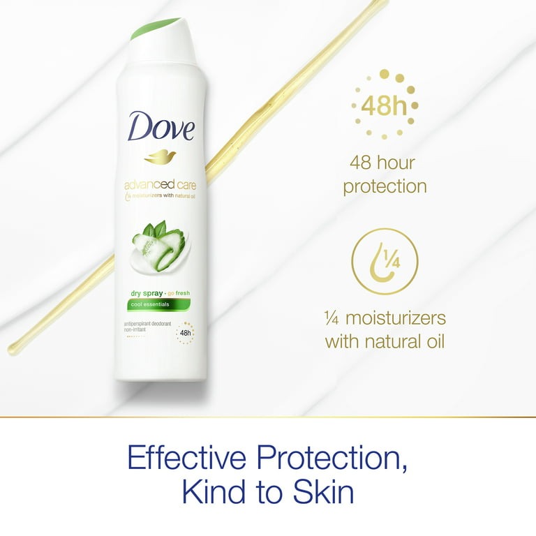 Dove Advanced Care 48H Dry Spray Antiperspirant Deodorant for Women, Cool Essentials, 3.8 oz Single