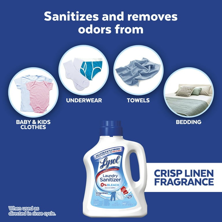 Lysol Laundry Sanitizer, Crisp Linen, 90 Oz, Tested & Proven to Kill COVID-19 Virus, Packaging May Vary