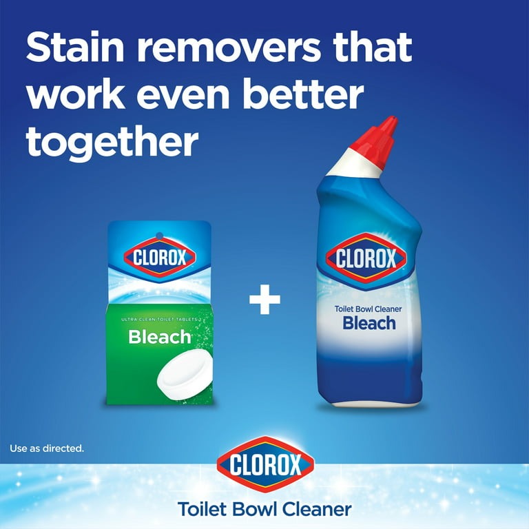 Clorox Toilet Bowl Cleaner Bleach, Rain Clean, 24 fl oz, 2 Pack