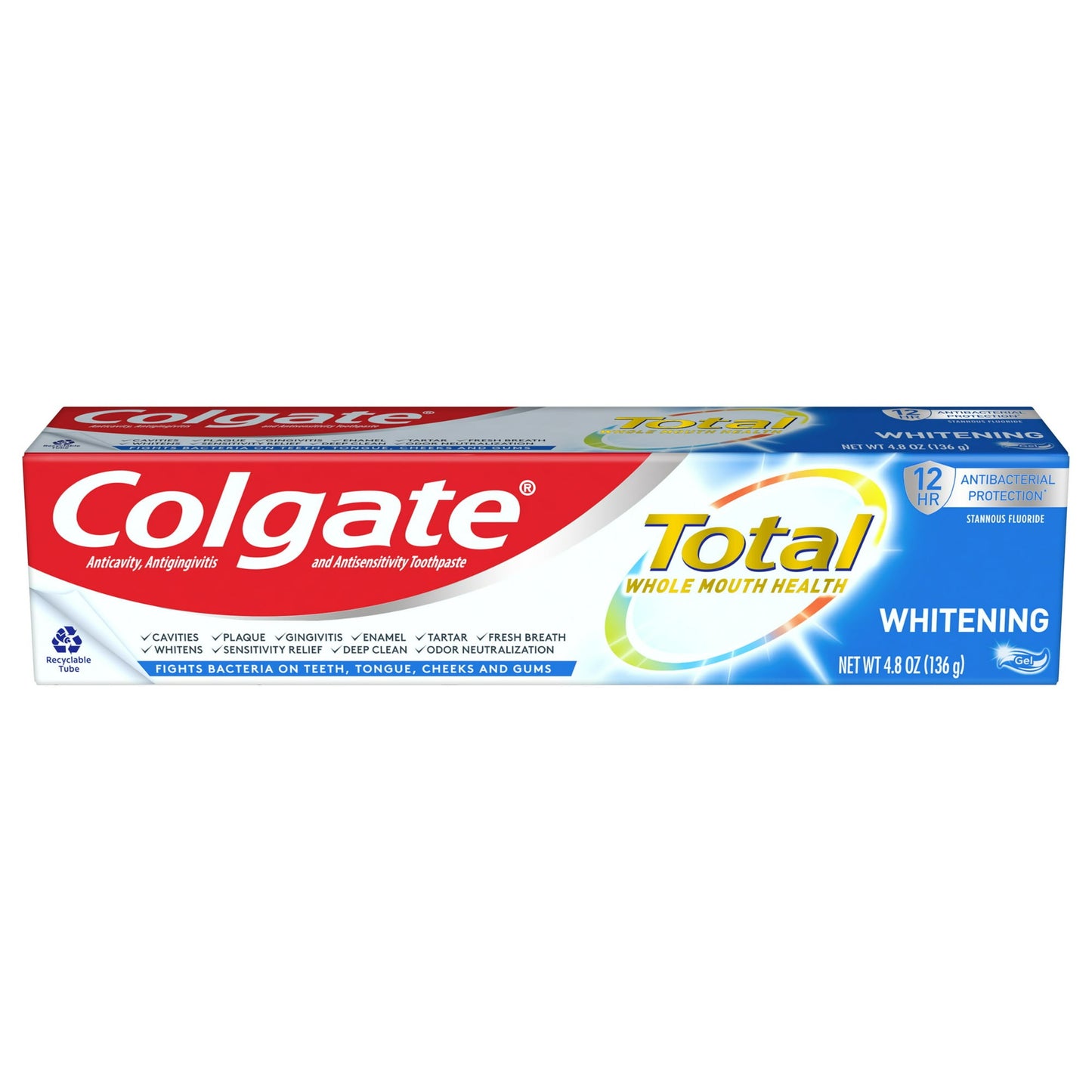 Colgate Total Whitening Toothpaste Gel, 4.8 Ounce