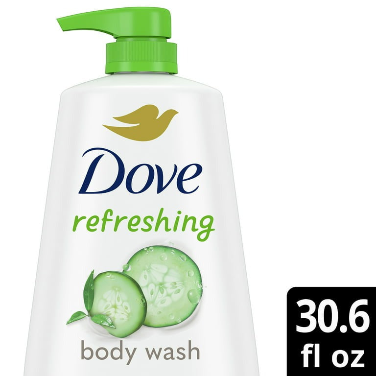 Dove Refreshing Liquid Body Wash with Pump Cucumber & Green Tea Cleanser, 30.6 oz