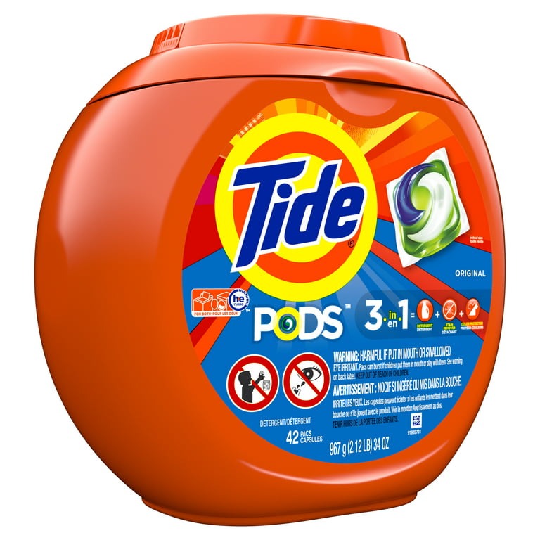 Tide Pods Liquid Laundry Detergent Pacs, Original, 42 Count