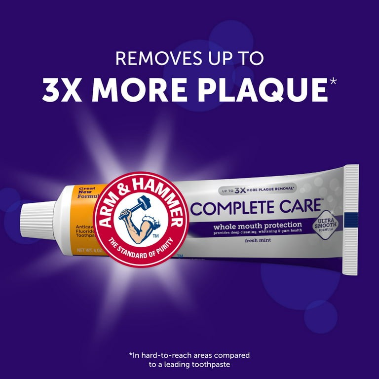 Arm & Hammer Complete Care Toothpaste, Fresh Mint Flavor, Whole Mouth Protection, 6.0oz Tube