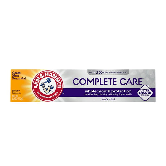 Arm & Hammer Complete Care Toothpaste, Fresh Mint Flavor, Whole Mouth Protection, 6.0oz Tube