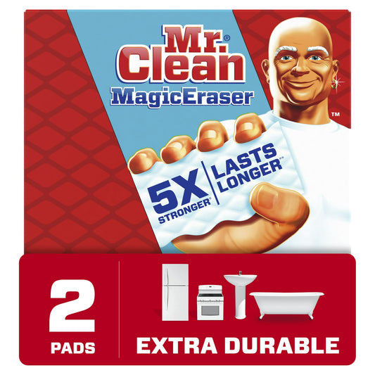 Mr. Clean Magic Eraser Extra Durable, Cleaning Pads with Durafoam, 2 Ct