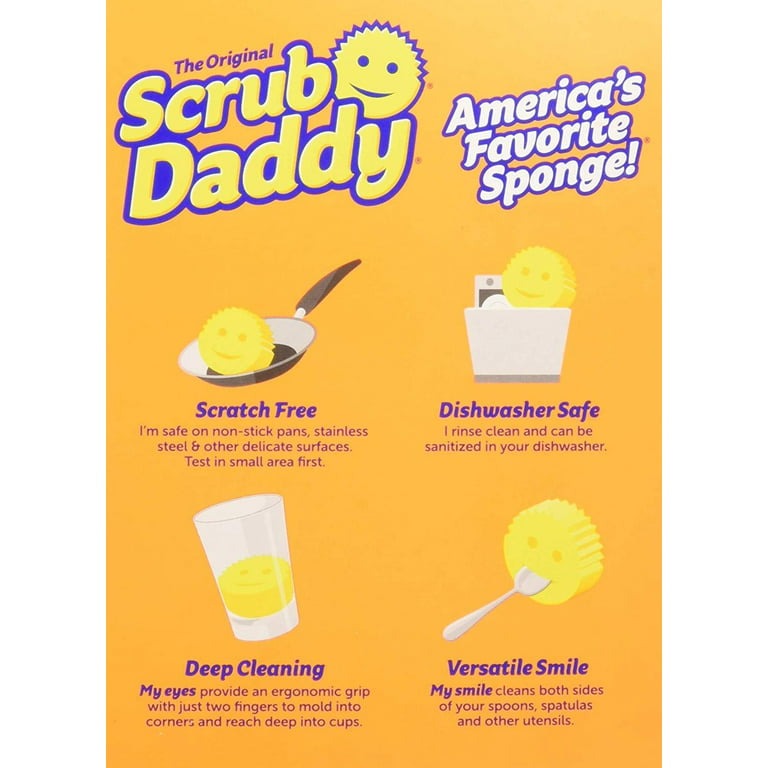 Scrub Daddy Scratch-Free Dish Sponge - BPA Free & Made with Flextexture - Stain, Mold & Odor Resistant