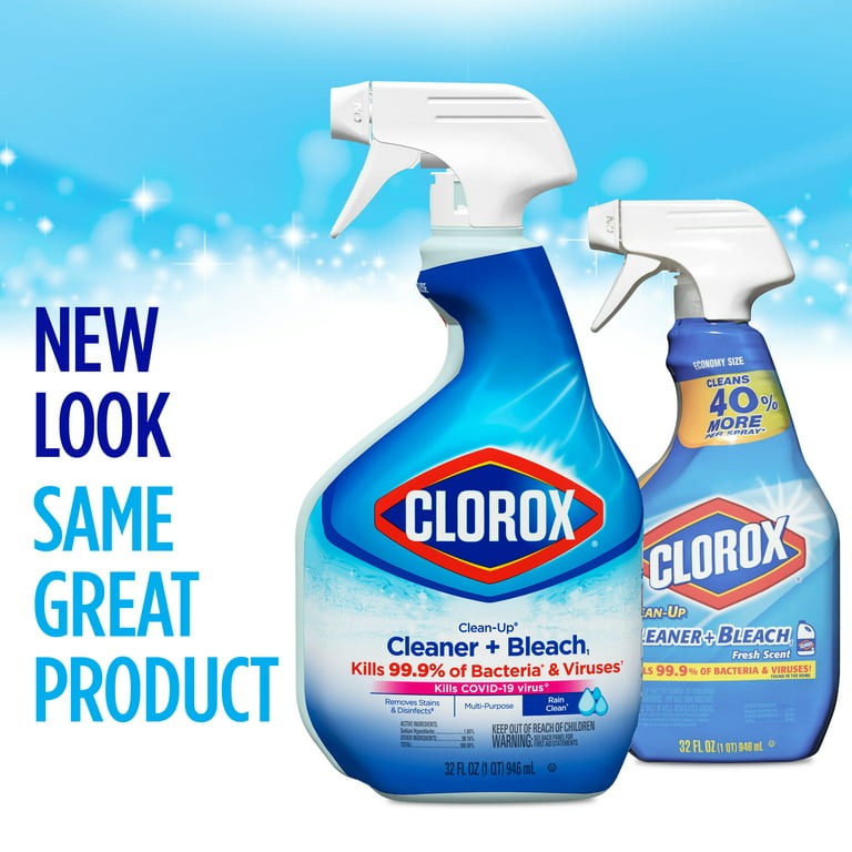 Clorox Clean-Up All Purpose Cleaner with Bleach, Spray Bottle, Rain Clean, 32 oz