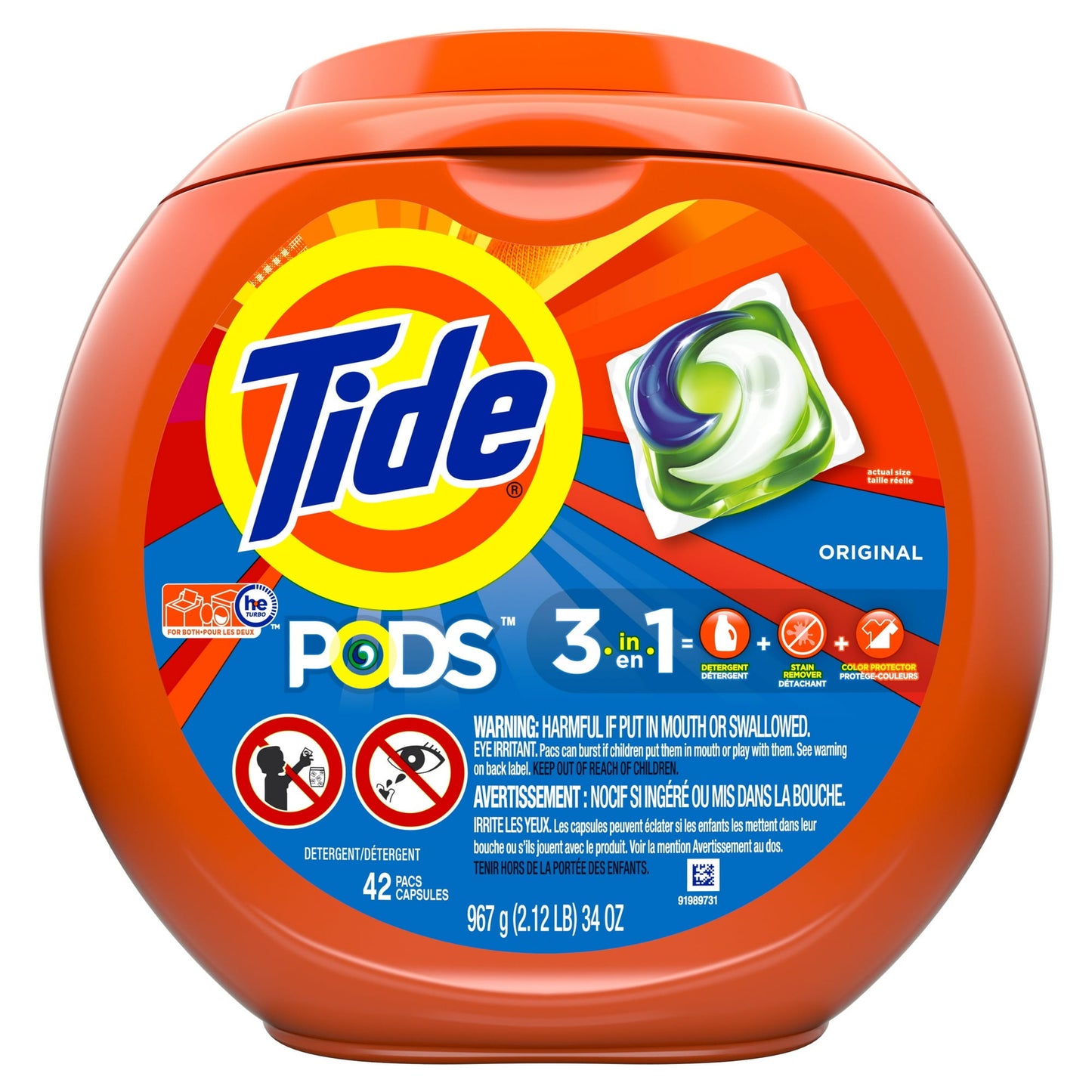 Tide Pods Liquid Laundry Detergent Pacs, Original, 42 Count