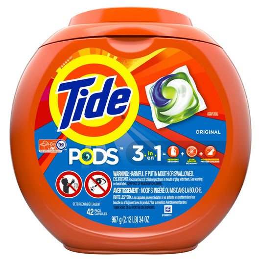 Tide Pods Liquid Laundry Detergent Pacs, Original, 42 Count