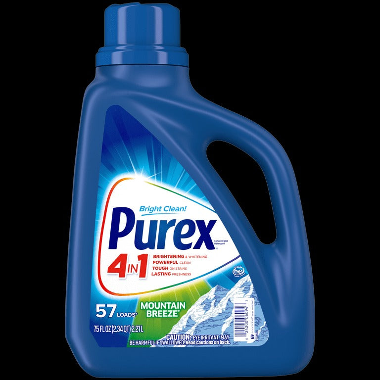 Purex Liquid Laundry Detergent, Mountain Breeze, 75 Fluid Ounces, 57 Loads